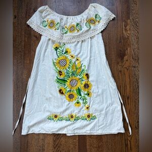 Bohemian Embroidered off the shoulder dress M
